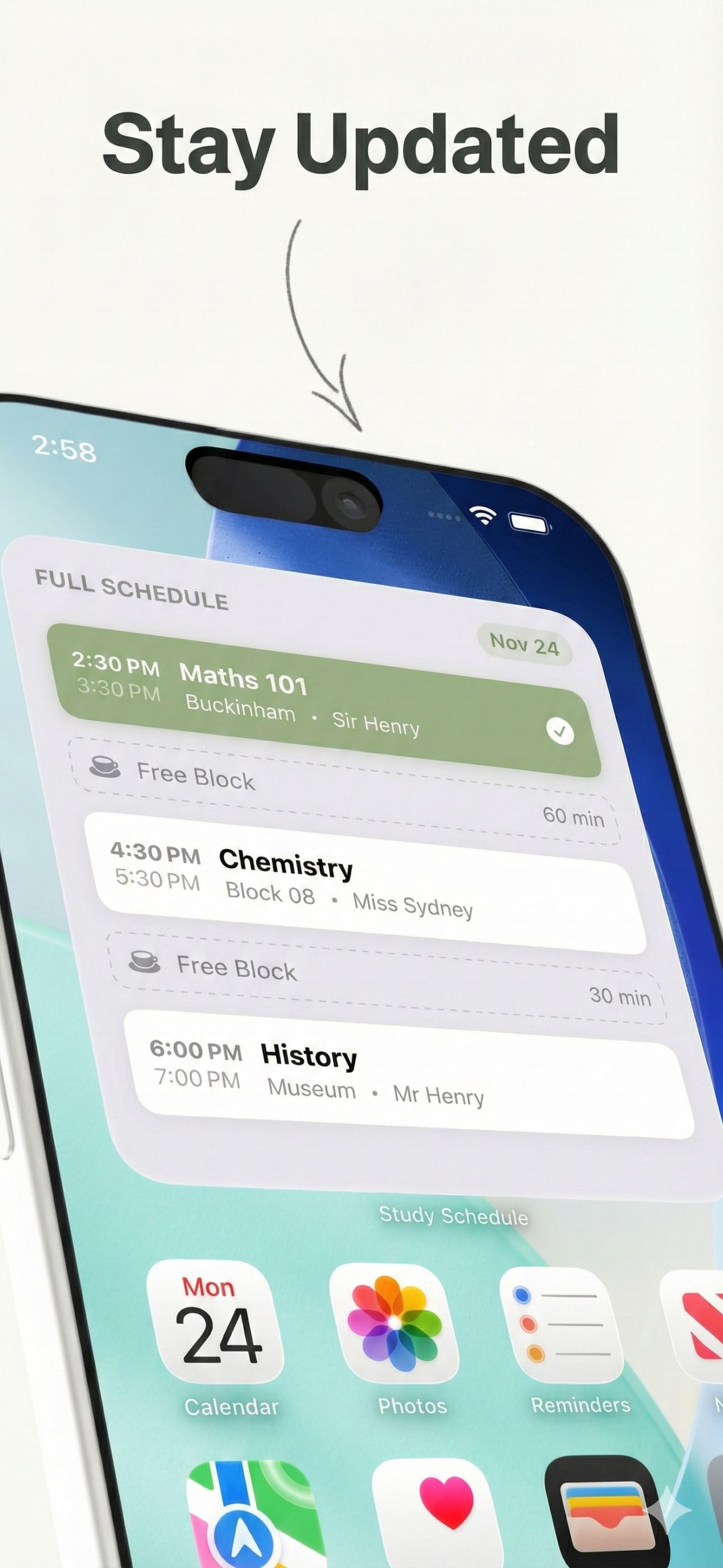 Study Schedule Calendar View